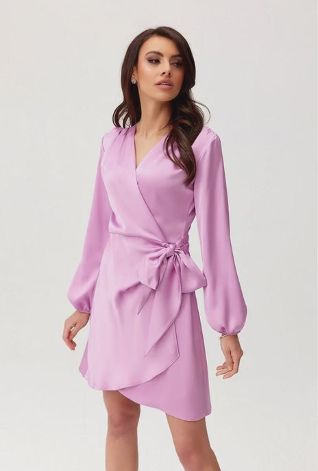 Juliette | Satin Wrap Mini Dress