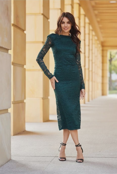 Seraphina | Midnight Lace Column Dress